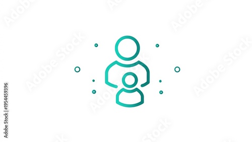 minimal icon of mentor figure guiding student with subtle connection line