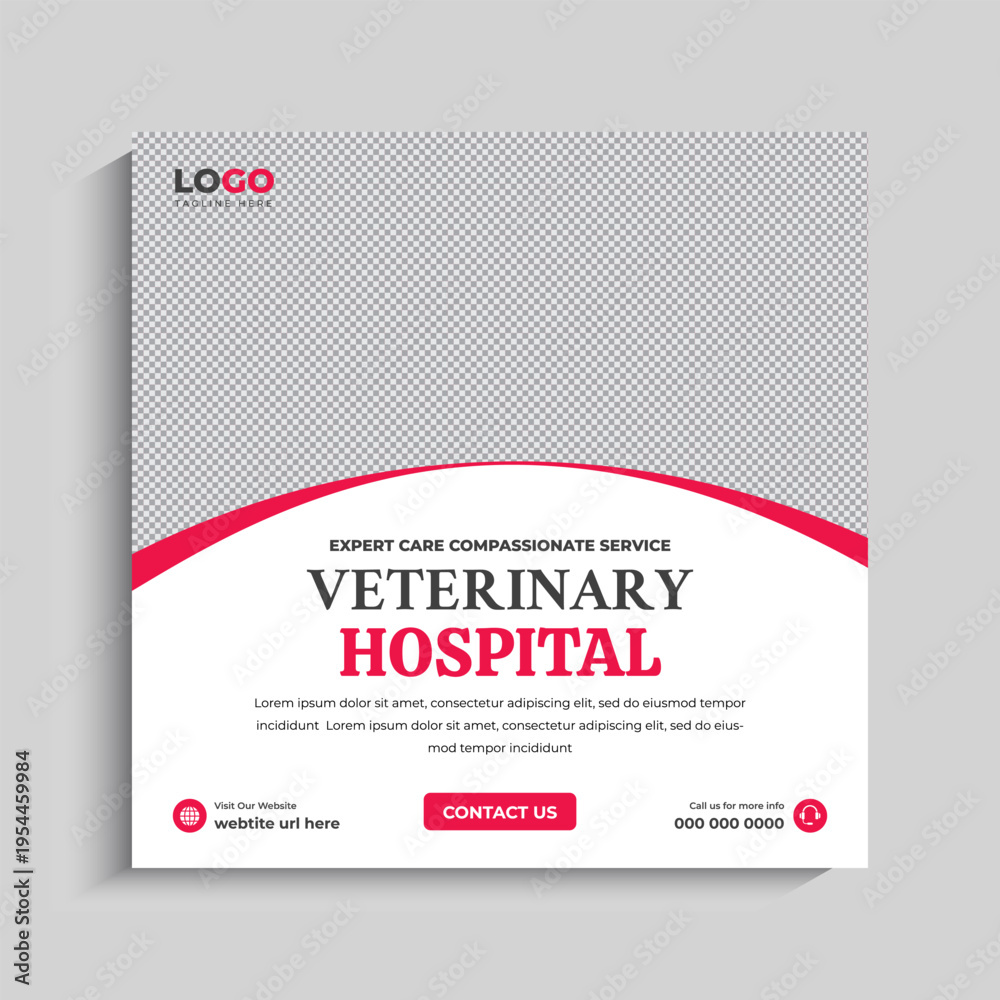 Obraz premium Veterinary Care Social Media Instagram Post Banner Template
