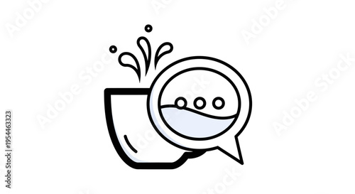 A cartoon coffee cup with a smiling emoticon.