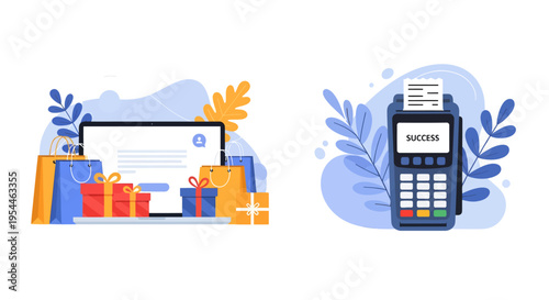 E-commerce and digital payment technology.