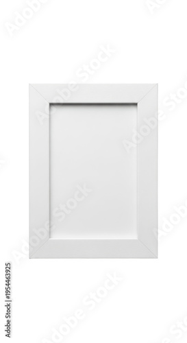 A white picture frame on a white background isolated on transparent background
