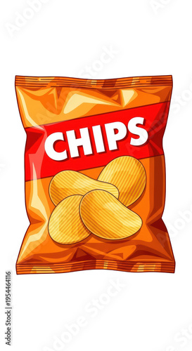 A bag of potato chips isolated on transparent background