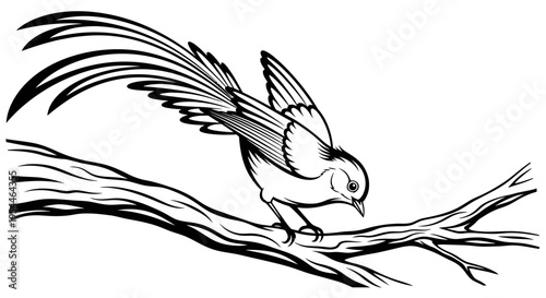 A bird perched on a tree branch.