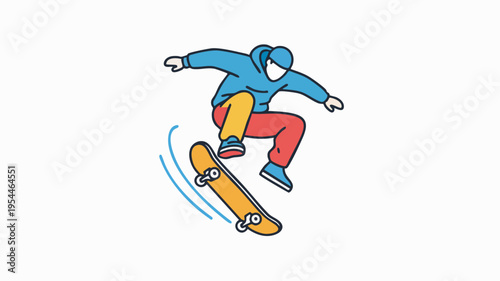 Skateboarder performing an ollie trick.