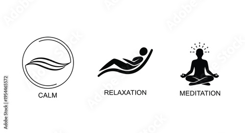 Calm relaxation and meditation concepts shown in a minimalist silhouette