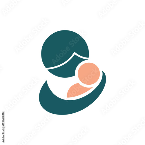 A stylized graphic illustration of a person embracing another