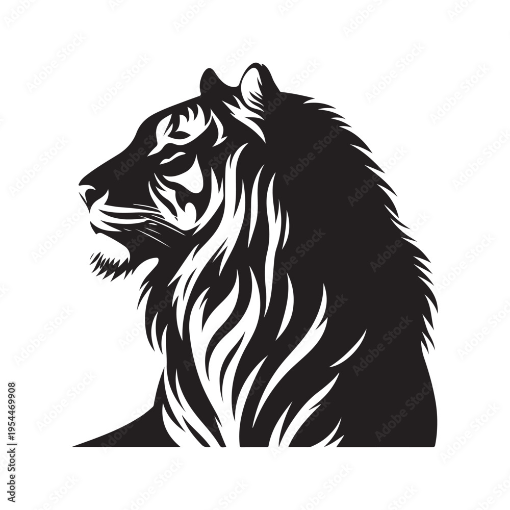 Fototapeta premium Majestic Tiger Vector Silhouette Symbol Illustration Design Concept Idea