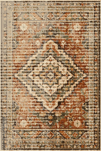 Folk style traditional printed Carpet with trending colors and texture in high resolution
