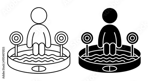 Bath Icon Simple Line Art Vector Illustration