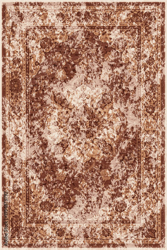 Folk style traditional printed Carpet with trending colors and texture in high resolution

