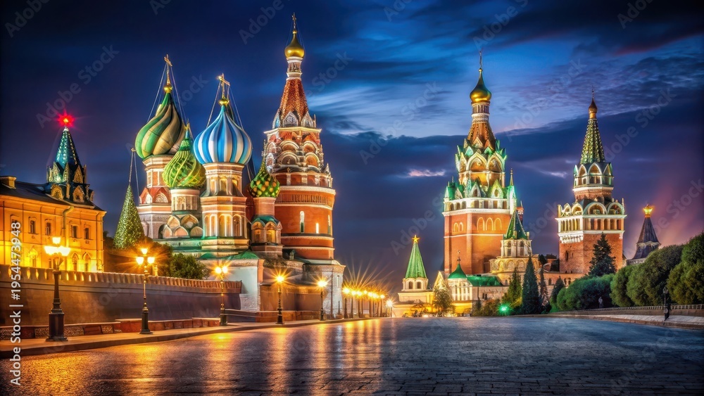 Fototapeta premium Ancient architectural wonder illuminated by soft night light
