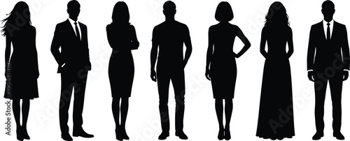 Collection of diverse happy couples embracing and smiling together in flat vector illustration style isolated on white background.