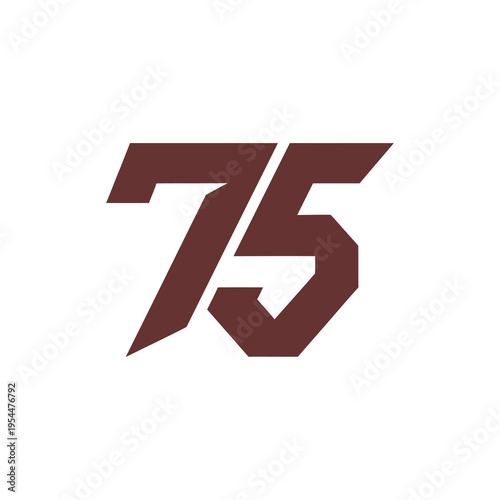 Free Download Large maroon number seventy-five symbol. - GFXLoad