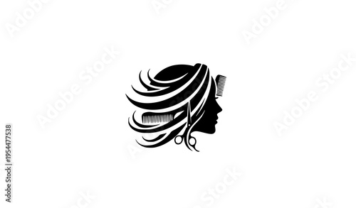 Hair Salon Logo Beauty Hairdresser Vector Illustration