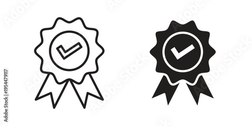 Accreditation icon for mobile application, button and website design.