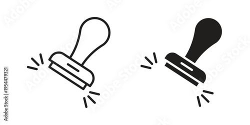 Approval stamp icon for mobile application, button and website design.