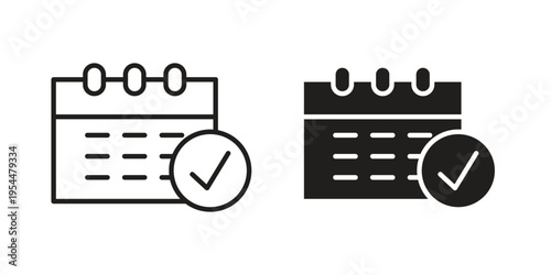 Appointment icon for mobile application, button and website design.