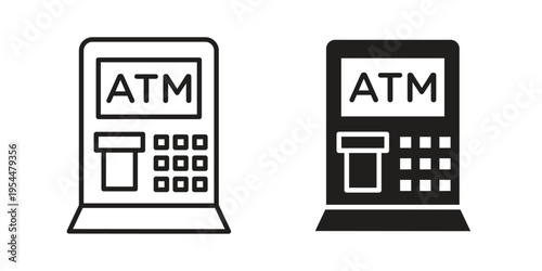 Atm icon for mobile application, button and website design.