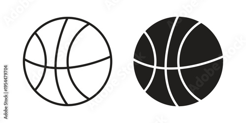 Basketball icon for mobile application, button and website design.