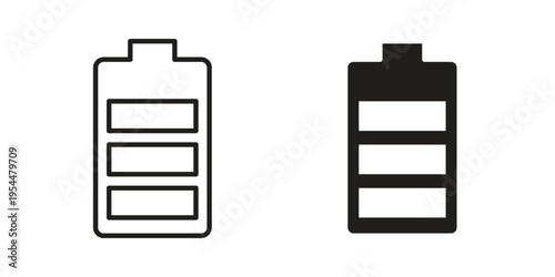 Battery icon for mobile application, button and website design.