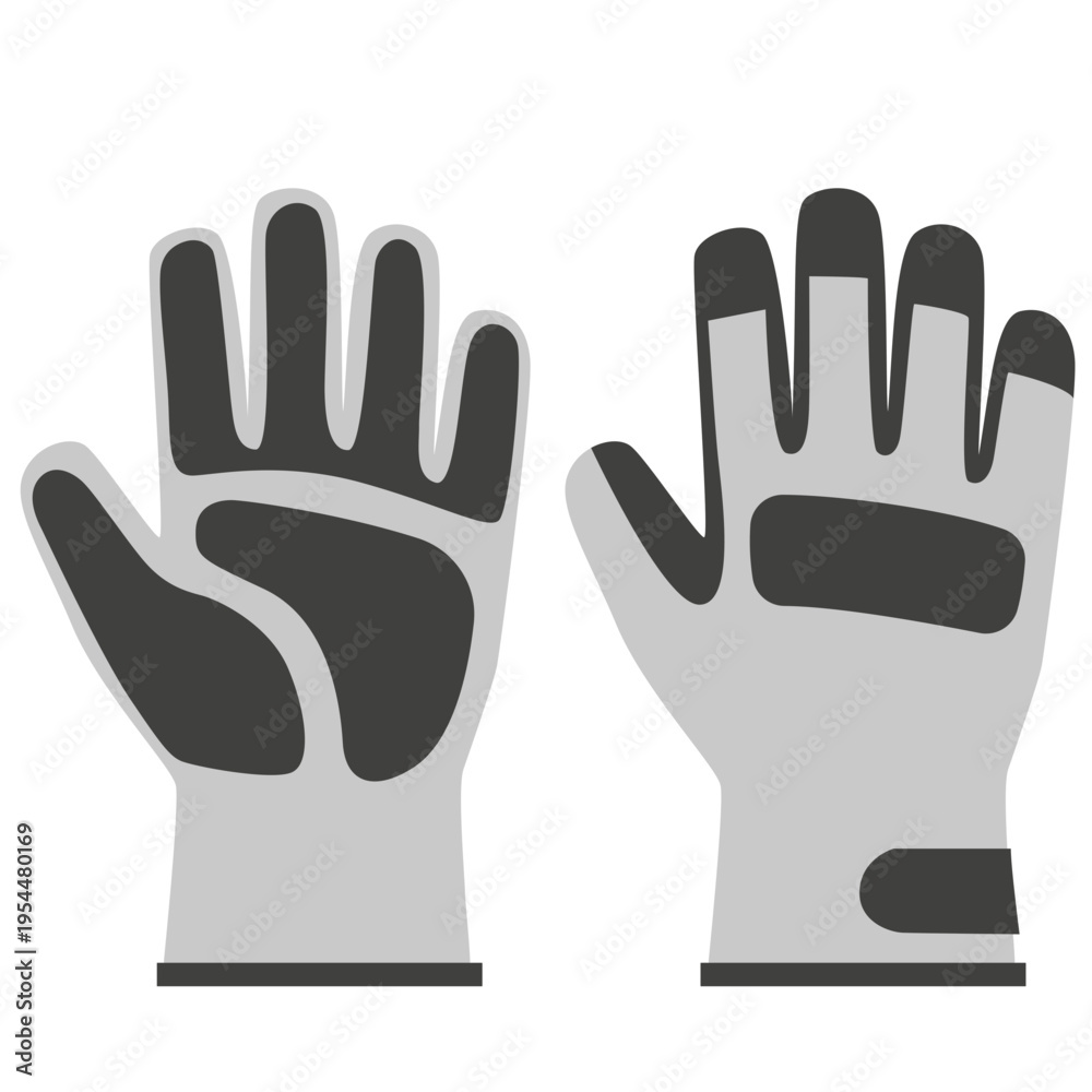 Obraz premium Gray work gloves for labor day, safety equipment, worker protection, construction sites, skilled trades, professional gear, and hand safety.