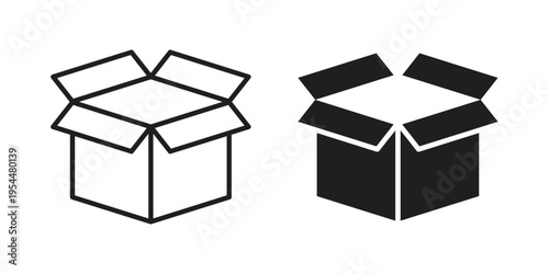Box icon for mobile application, button and website design.