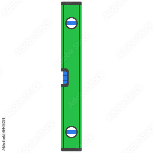Green spirit level icon for construction, labor day, measurement tools, building accuracy, skilled trades, professional equipment, and alignment work.
