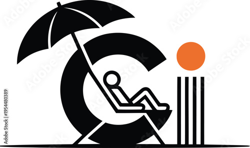 A person relaxing on a beach chair under an umbrella