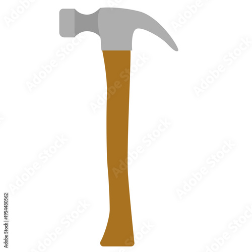 Brown hammer icon for construction work, labor day, building tools, carpentry, skilled trades, professional equipment, nail driving, and worker craftsmanship.