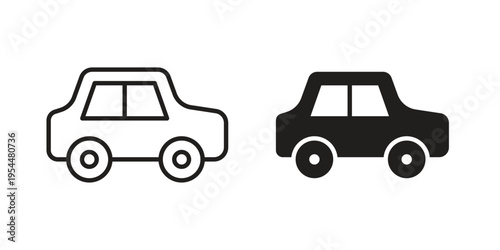 Car icon for mobile application, button and website design.