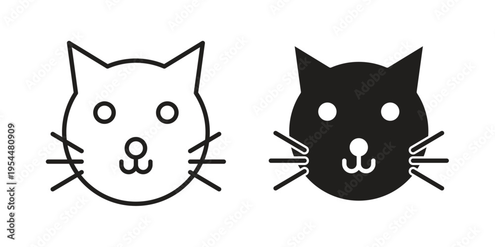 Fototapeta premium Cat icon for mobile application, button and website design.