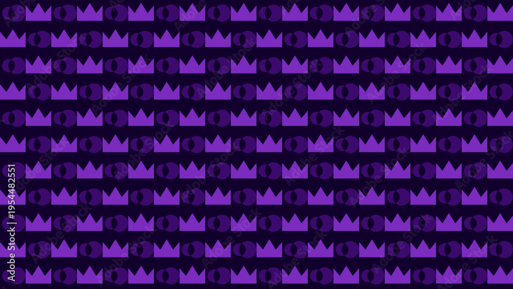 Obraz premium Repeating Purple Crown Pattern on Dark Background vector background