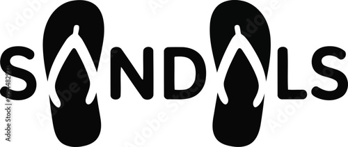 Sandals logo with flip flop design