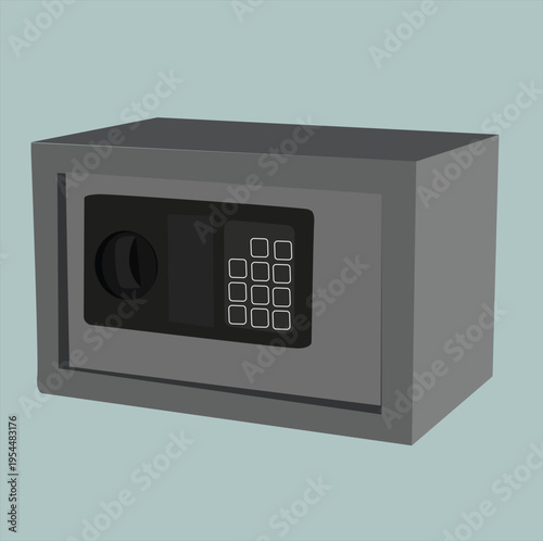 vektor metal safe for storage and security vector illustration isolated on white background
