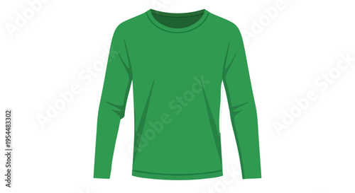 A vibrant green long sleeved t shirt isolated on a white background
