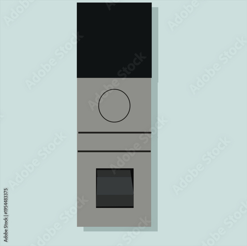 Smart door lock.Smartphone unlock door. Electronic handle door wireless control system key garish vector concept background
