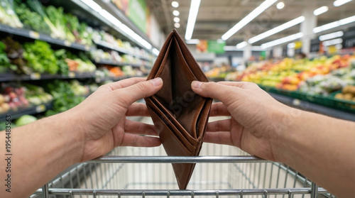 Grocery budget pressure food cost inflation worry in supermarket aisle