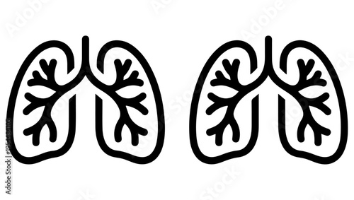 Illustration of human lungs with branching airways a simplified anatomical depiction