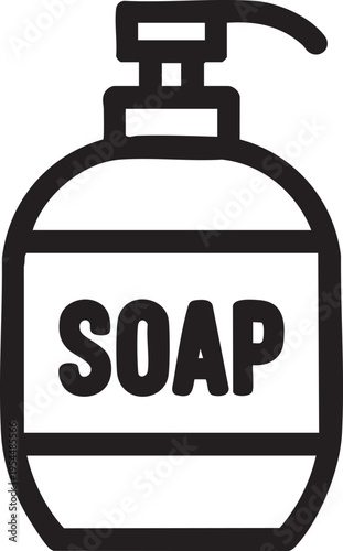 Simple Liquid Soap Dispenser Icon Flat Design Hygiene Cleaning Symbol Illustration For Bathroom