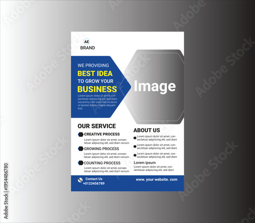 Flyer template, business brochure, modern design, vector layout