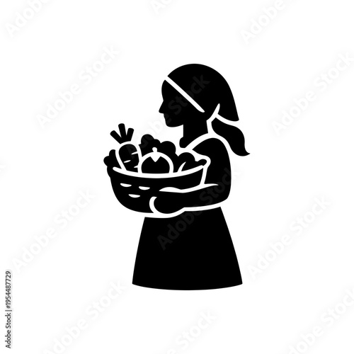 Woman Carrying Abundant Harvest Icon