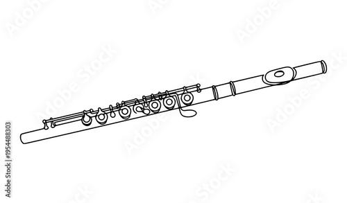 A minimalist vector illustration of a flute on a white background