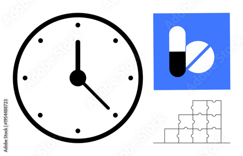 Healthcare concept. Healthcare includes time-focused management and structured solutions thumbs up puzzle pieces. Healthcare s timely delivery and systematic problem-solving. Useful for medical
