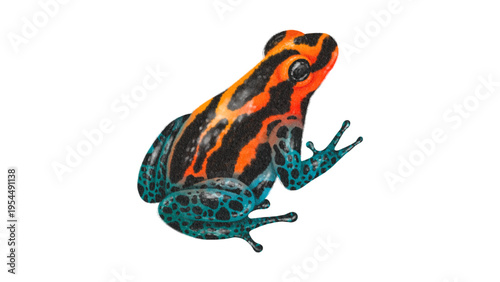 Blue and Orange Poison Dart Frog Isolated