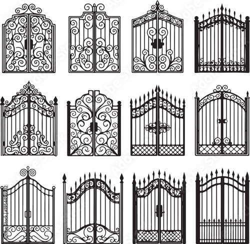 Iron gate line art set