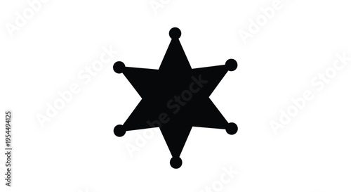 A stark black star sheriff badge design minimalist silhouette