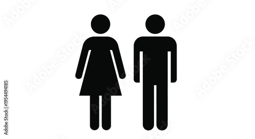 Simple graphic depicting a man and woman black form silhouette