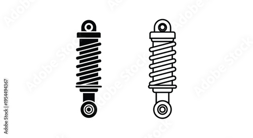 Two shock absorbers one filled and one outlined a graphic silhouette