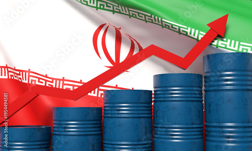 Obraz na plátně iran iranian flag waving war crisis crude oil trade gasoline diesel patrol barre