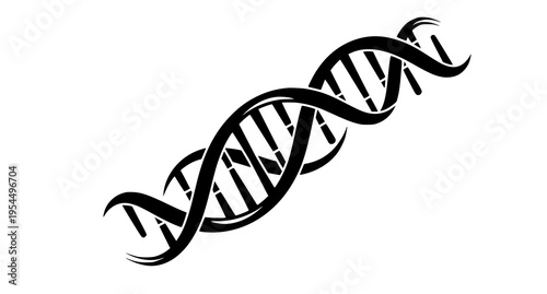 DNA Icon Silhouette Genetic Helix Vector Illustration